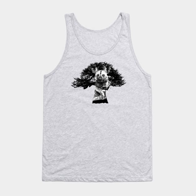 Baobab in Silhouette with Wild Dog Overlay Tank Top by scotch